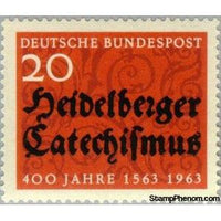 Germany 1963 Inscription on ornament background-Stamps-Germany-Mint-StampPhenom