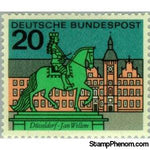 Germany 1964 Jan Wellen's Monument and Town Hall, Düsseldorf-Stamps-Germany-Mint-StampPhenom