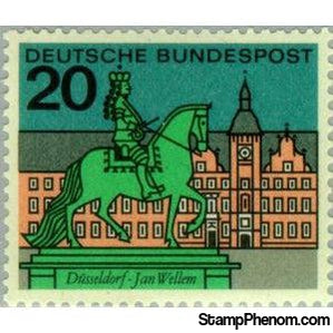 Germany 1964 Jan Wellen's Monument and Town Hall, Düsseldorf-Stamps-Germany-Mint-StampPhenom