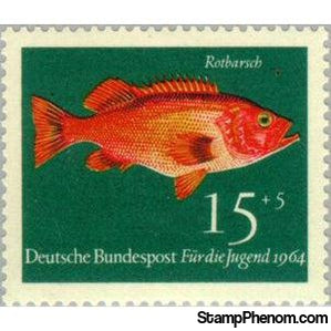 Germany 1964 Norway Redfish (Sebastes viviparus)-Stamps-Germany-Mint-StampPhenom