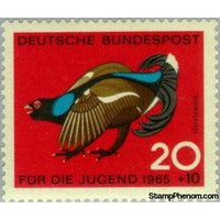 Germany 1965 Black Grouse (Lyrurus tetrix)-Stamps-Germany-Mint-StampPhenom