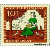 Germany 1965 Cinderella Feeding the Doves-Stamps-Germany-Mint-StampPhenom