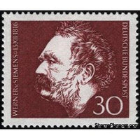 Germany 1966 150th Anniversary Birth of Werner von Siemens-Stamps-Germany-StampPhenom