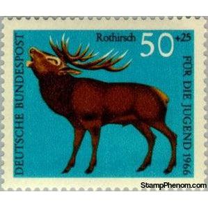 Germany 1966 Red Deer (Cervus elaphus)-Stamps-Germany-StampPhenom