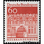 Germany 1967 Treptow Gate, Neubrandenburg-Stamps-Germany-StampPhenom