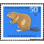 Germany 1968 Eurasian Beaver (Castor fiber)-Stamps-Germany-StampPhenom