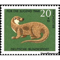 Germany 1968 Eurasian Otter (Lutra lutra)-Stamps-Germany-StampPhenom