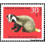 Germany 1968 European Badger (Meles meles)-Stamps-Germany-StampPhenom