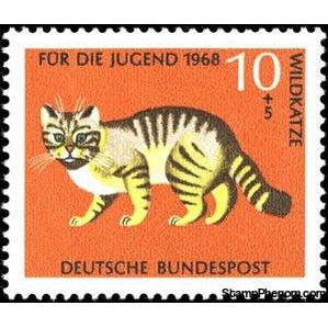 Germany 1968 Wild cat (Felis silvestris)-Stamps-Germany-StampPhenom