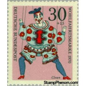 Germany 1970 Marionettes - Clown-Stamps-Germany-Mint-StampPhenom