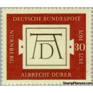 Germany 1971 AD; Signum by Albrecht Dürer (1471-1528), painter-Stamps-Germany-Mint-StampPhenom