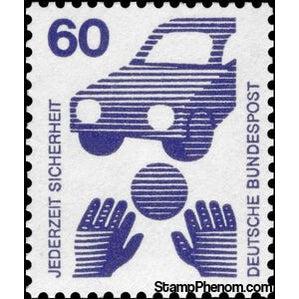 Germany 1971 Ball in Front of Car (Child Road Safety)-Stamps-Germany-Mint-StampPhenom