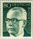 Germany 1971 Dr. H.C. Gustav Heinemann (1899-1976), 3rd Federal President-Stamps-Germany-Mint-StampPhenom