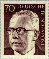 Germany 1971 Dr. H.C. Gustav Heinemann (1899-1976), 3rd Federal President-Stamps-Germany-Mint-StampPhenom