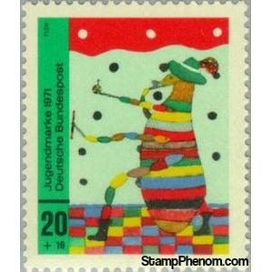 Germany 1971 Flea; drawing by a 11 years old boy-Stamps-Germany-Mint-StampPhenom