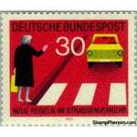 Germany 1971 Give priority to pedestrians at the crosswalk, give hand sig-Stamps-Germany-Mint-StampPhenom