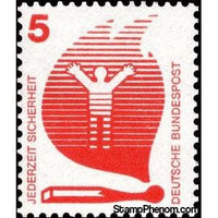 Germany 1971 Man Within Flame, and Spent Match (Fire Prevention)-Stamps-Germany-Mint-StampPhenom