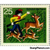 Germany 1972 Boy in the forest as a troublemaker-Stamps-Germany-Mint-StampPhenom