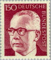 Germany 1972 Dr. H.C. Gustav Heinemann (1899-1976), 3rd Federal President-Stamps-Germany-Mint-StampPhenom