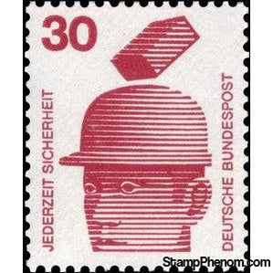 Germany 1972 Falling Brick and Protective Helmet-Stamps-Germany-Mint-StampPhenom