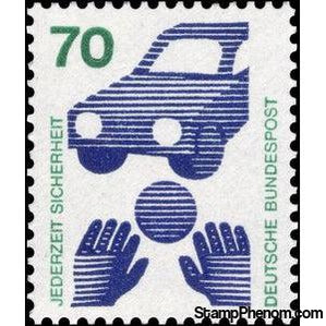 Germany 1973 Ball in Front of Car (Child Road Safety)-Stamps-Germany-Mint-StampPhenom