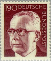 Germany 1973 Dr. H.C. Gustav Heinemann (1899-1976), 3rd Federal President-Stamps-Germany-Mint-StampPhenom