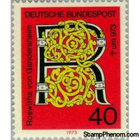 Germany 1973 "R" for Roswitha von Gandersheim-Stamps-Germany-Mint-StampPhenom