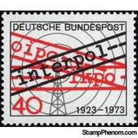 Germany 1973 Radio Tower and “Interpol”-Stamps-Germany-Mint-StampPhenom