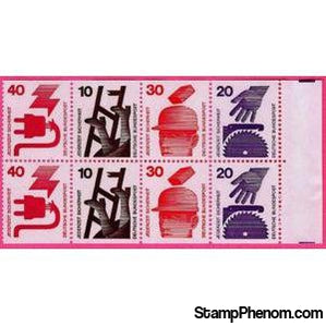 Germany 1974 Booklet Pane-accident prevention-Stamps-Germany-Mint-StampPhenom