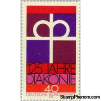 Germany 1974 Crowned Cross emblem of diaconate-Stamps-Germany-Mint-StampPhenom