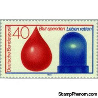 Germany 1974 Drop of Blood and police car light-Stamps-Germany-Mint-StampPhenom