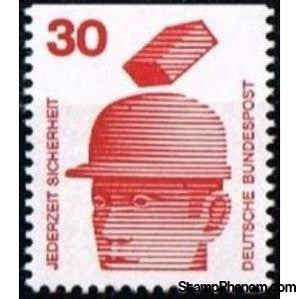 Germany 1974 Falling Brick and Protective Helmet-Stamps-Germany-Mint-StampPhenom