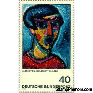 Germany 1974 "Portrait in Blue", Alekséi von Jawlensky, 1912-Stamps-Germany-Mint-StampPhenom