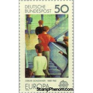 Germany 1975 C.E.P.T. - "Bauhaus Staircase" Painting-Stamps-Germany-Mint-StampPhenom