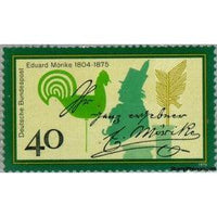 Germany 1975 Eduard Mörike, weather vane, quill and signature.-Stamps-Germany-Mint-StampPhenom