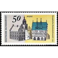 Germany 1975 Main Market Square with Town Hall, Alsfeld-Stamps-Germany-Mint-StampPhenom