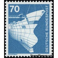 Germany 1975 Shipbuilding - Tanker Under Construction-Stamps-Germany-Mint-StampPhenom