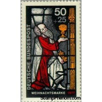 Germany 1977 King Kaspar presents gold to the child, glass window cutout-Stamps-Germany-Mint-StampPhenom