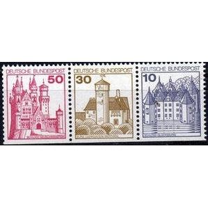 Germany 1977 Neuschwanstein, Ludwigstein & GlÃ¼cksburg Castles-Stamps-Germany-Mint-StampPhenom