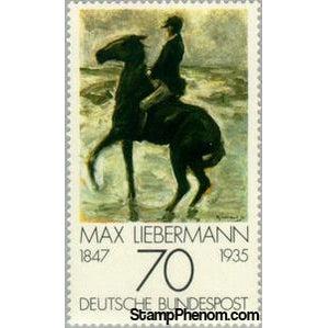 Germany 1978 "Horseman on the shore turning left", Max Liebermann, 1847-1-Stamps-Germany-Mint-StampPhenom