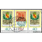 Germany 1978 Posthouse Shield / 1850 3pf. stamp of Saxony Strip of 3-Stamps-Germany-Mint-StampPhenom