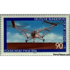 Germany 1979 Focke Achgelis Fa 61 helicopter, 1936-Stamps-Germany-Mint-StampPhenom