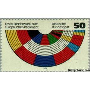 Germany 1979 Parliament Benches in Flag Colors of Members-Stamps-Germany-Mint-StampPhenom