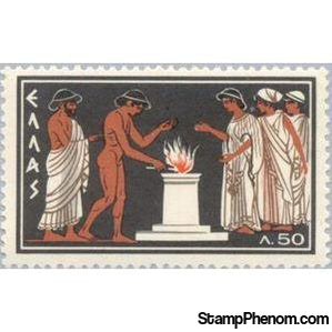 Greece 1960 Lighting the Olympic Flame-Stamps-Greece-Mint-StampPhenom