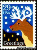 United States of America 1993 Greetings: Red-Nosed Reindeer
