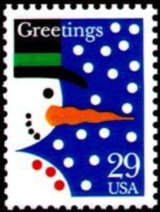 United States of America 1993 Greetings: Snowman