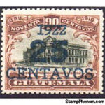 Guatemala 1922 Estrada-Cabrera-Technical School - 25c on 90c.-Stamps-Guatemala-Mint-StampPhenom