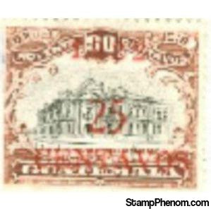 Guatemala 1922 Estrada Cabrera Vocational school - 25c on 90c (red)-Stamps-Guatemala-Mint-StampPhenom