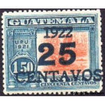 Guatemala 1922 Monolith in Quirigur - 25c on 1.50p.-Stamps-Guatemala-Mint-StampPhenom