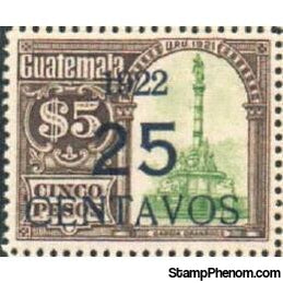 Guatemala 1922 Monument to President Granados - 25c on 5p-Stamps-Guatemala-Mint-StampPhenom